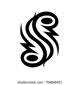 Tattoo tribal vector design. Simple logo. Individual designer isolated element for decorating the body of women, men and girls arm, leg and other body parts. Abstract illustration.