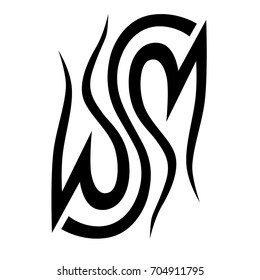 Tattoo tribal vector design. Simple logo. Individual designer isolated element for decorating the body of women, men and girls arm, leg and other body parts. Abstract illustration.