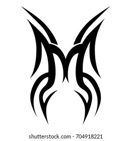 Tattoo tribal vector design. Simple logo. Individual designer isolated element for decorating the body of women, men and girls arm, leg and other body parts. Abstract illustration.