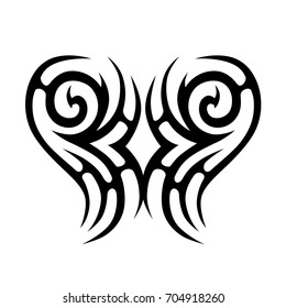Tattoo tribal vector design. Simple logo. Individual designer isolated element for decorating the body of women, men and girls arm, leg and other body parts. Abstract illustration.