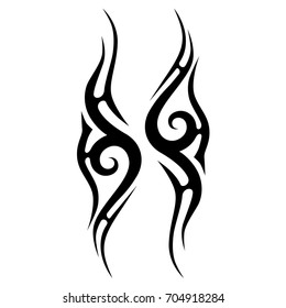 Tattoo tribal vector design. Simple logo. Individual designer isolated element for decorating the body of women, men and girls arm, leg and other body parts. Abstract illustration.