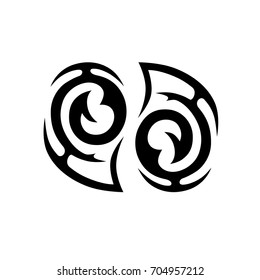Tattoo tribal vector design. Simple logo. Individual designer isolated element for decorating the body of women, men and girls arm, leg and other body parts. Abstract illustration.