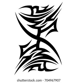 Tattoo tribal vector design. Simple logo. Individual designer isolated element for decorating the body of women, men and girls arm, leg and other body parts. Abstract illustration.