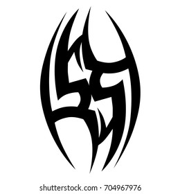 Tattoo tribal vector design. Simple logo. Individual designer isolated element for decorating the body of women, men and girls arm, leg and other body parts. Abstract illustration.