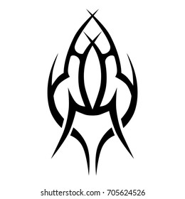 Tattoo tribal vector design. Simple logo. Individual designer isolated element for decorating the body of women, men and girls arm, leg and other body parts. Abstract illustration.