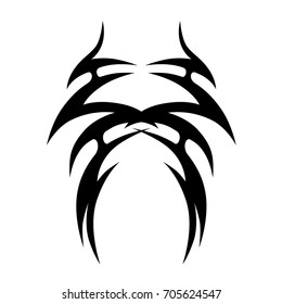 Tattoo tribal vector design. Simple logo. Individual designer isolated element for decorating the body of women, men and girls arm, leg and other body parts. Abstract illustration.