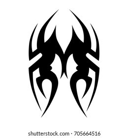 Tattoo tribal vector design. Simple logo. Individual designer isolated element for decorating the body of women, men and girls arm, leg and other body parts. Abstract illustration.