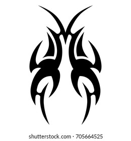 Tattoo tribal vector design. Simple logo. Individual designer isolated element for decorating the body of women, men and girls arm, leg and other body parts. Abstract illustration.