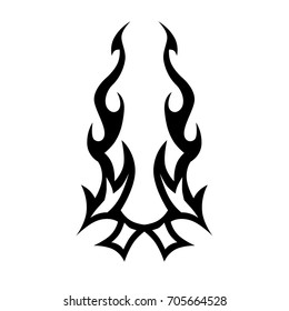 Tattoo tribal vector design. Simple logo. Individual designer isolated element for decorating the body of women, men and girls arm, leg and other body parts. Abstract illustration.