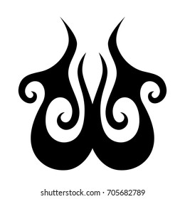 Tattoo tribal vector design. Simple logo. Individual designer isolated element for decorating the body of women, men and girls arm, leg and other body parts. Abstract illustration.