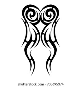 Tattoo tribal vector design. Simple logo. Individual designer isolated element for decorating the body of women, men and girls arm, leg and other body parts. Abstract illustration.