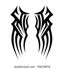 Tattoo tribal vector design. Simple logo. Individual designer isolated element for decorating the body of women, men and girls arm, leg and other body parts. Abstract illustration.