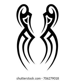 Tattoo tribal vector design. Simple logo. Individual designer isolated element for decorating the body of women, men and girls arm, leg and other body parts. Abstract illustration.