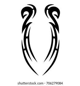 Tattoo tribal vector design. Simple logo. Individual designer isolated element for decorating the body of women, men and girls arm, leg and other body parts. Abstract illustration.