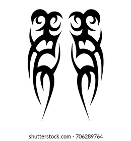 Tattoo tribal vector design. Simple logo. Individual designer isolated element for decorating the body of women, men and girls arm, leg and other body parts. Abstract illustration.