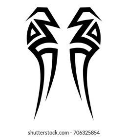Tattoo tribal vector design. Simple logo. Individual designer isolated element for decorating the body of women, men and girls arm, leg and other body parts. Abstract illustration.