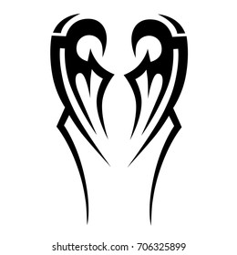 Tattoo tribal vector design. Simple logo. Individual designer isolated element for decorating the body of women, men and girls arm, leg and other body parts. Abstract illustration.