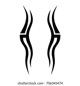 Tattoo tribal vector design. Simple logo. Individual designer isolated element for decorating the body of women, men and girls arm, leg and other body parts. Abstract illustration.