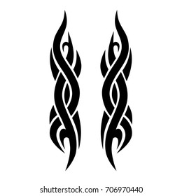 Tattoo tribal vector design. Simple logo. Individual designer isolated element for decorating the body of women, men and girls arm, leg and other body parts. Abstract illustration.