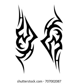 Tattoo tribal vector design. Simple logo. Individual designer isolated element for decorating the body of women, men and girls arm, leg and other body parts. Abstract illustration.