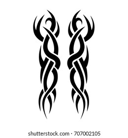 Tattoo tribal vector design. Simple logo. Individual designer isolated element for decorating the body of women, men and girls arm, leg and other body parts. Abstract illustration.