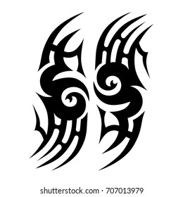 Tattoo tribal vector design. Simple logo. Individual designer isolated element for decorating the body of women, men and girls arm, leg and other body parts. Abstract illustration.