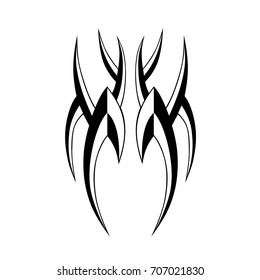 Tattoo tribal vector design. Simple logo. Individual designer isolated element for decorating the body of women, men and girls arm, leg and other body parts. Abstract illustration.