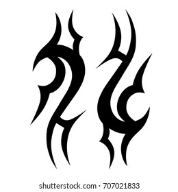 Tattoo tribal vector design. Simple logo. Individual designer isolated element for decorating the body of women, men and girls arm, leg and other body parts. Abstract illustration.