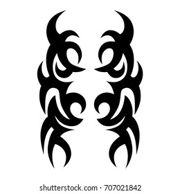 Tattoo tribal vector design. Simple logo. Individual designer isolated element for decorating the body of women, men and girls arm, leg and other body parts. Abstract illustration.