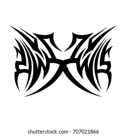 Tattoo tribal vector design. Simple logo. Individual designer isolated element for decorating the body of women, men and girls arm, leg and other body parts. Abstract illustration.