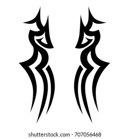 Tattoo tribal vector design. Simple logo. Individual designer isolated element for decorating the body of women, men and girls arm, leg and other body parts. Abstract illustration.