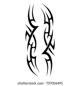 Tattoo tribal vector design. Simple logo. Individual designer isolated element for decorating the body of women, men and girls arm, leg and other body parts. Abstract illustration.