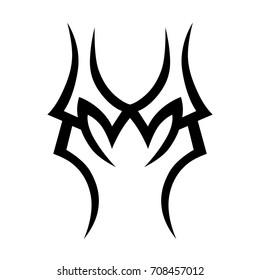 Tattoo tribal vector design. Simple logo. Individual designer isolated element for decorating the body of women, men and girls arm, leg and other body parts. Abstract illustration.