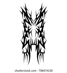 Tattoo tribal vector design. Simple logo. Individual designer isolated element for decorating the body of women, men and girls arm, leg and other body parts. Abstract illustration.