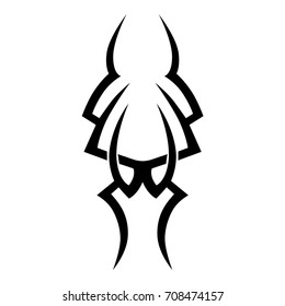 Tattoo tribal vector design. Simple logo. Individual designer isolated element for decorating the body of women, men and girls arm, leg and other body parts. Abstract illustration.