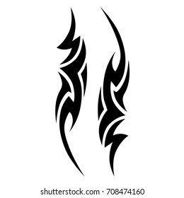 Tattoo tribal vector design. Simple logo. Individual designer isolated element for decorating the body of women, men and girls arm, leg and other body parts. Abstract illustration.