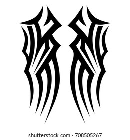 Tattoo tribal vector design. Simple logo. Individual designer isolated element for decorating the body of women, men and girls arm, leg and other body parts. Abstract illustration.