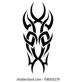 Tattoo tribal vector design. Simple logo. Individual designer isolated element for decorating the body of women, men and girls arm, leg and other body parts. Abstract illustration.