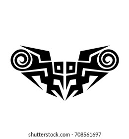 Tattoo tribal vector design. Simple logo. Individual designer isolated element for decorating the body of women, men and girls arm, leg and other body parts. Abstract illustration.