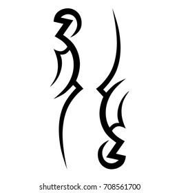 Tattoo tribal vector design. Simple logo. Individual designer isolated element for decorating the body of women, men and girls arm, leg and other body parts. Abstract illustration.