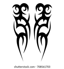 Tattoo tribal vector design. Simple logo. Individual designer isolated element for decorating the body of women, men and girls arm, leg and other body parts. Abstract illustration.