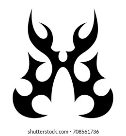 Tattoo tribal vector design. Simple logo. Individual designer isolated element for decorating the body of women, men and girls arm, leg and other body parts. Abstract illustration.
