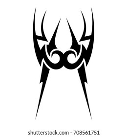 Tattoo tribal vector design. Simple logo. Individual designer isolated element for decorating the body of women, men and girls arm, leg and other body parts. Abstract illustration.
