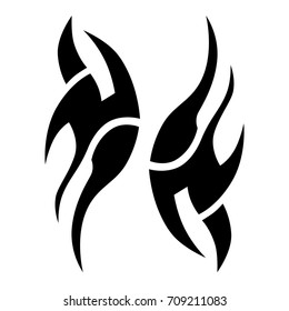 Tattoo tribal vector design. Simple logo. Individual designer isolated element for decorating the body of women, men and girls arm, leg and other body parts. Abstract illustration.