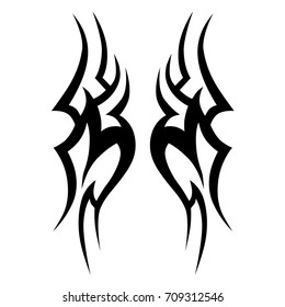 Tattoo tribal vector design. Simple logo. Individual designer isolated element for decorating the body of women, men and girls arm, leg and other body parts. Abstract illustration.