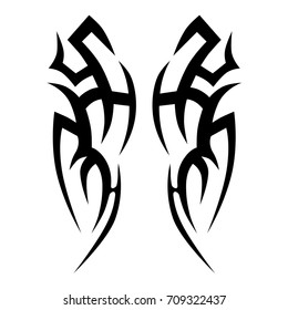 Tattoo tribal vector design. Simple logo. Individual designer isolated element for decorating the body of women, men and girls arm, leg and other body parts. Abstract illustration.