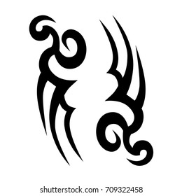 Tattoo tribal vector design. Simple logo. Individual designer isolated element for decorating the body of women, men and girls arm, leg and other body parts. Abstract illustration.
