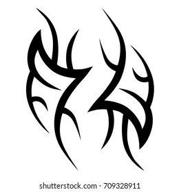 Tattoo tribal vector design. Simple logo. Individual designer isolated element for decorating the body of women, men and girls arm, leg and other body parts. Abstract illustration.