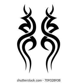 Tattoo tribal vector design. Simple logo. Individual designer isolated element for decorating the body of women, men and girls arm, leg and other body parts. Abstract illustration.