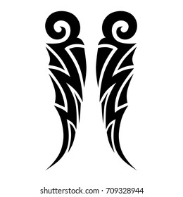 Tattoo tribal vector design. Simple logo. Individual designer isolated element for decorating the body of women, men and girls arm, leg and other body parts. Abstract illustration.